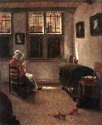 ELINGA, Pieter Janssens Reading Woman dg oil painting on canvas